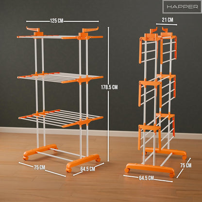 Happer Premium Clothes Stand for Drying with Wheels