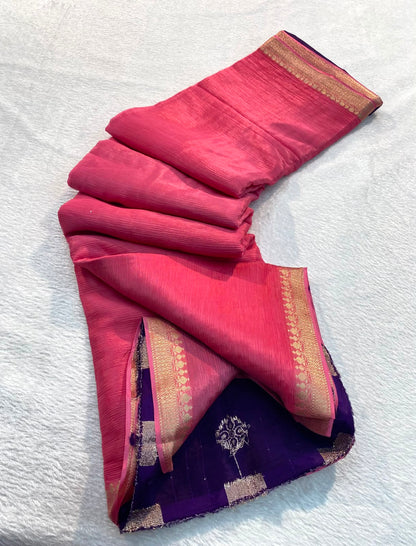 ✨ PREMIUM QUALITY VISCOSE  SILK SAREES  WITH SEQUENCE BLOUSE ✨