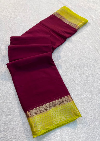PREMIUM TRENDY SEMI MYSORE CRAPE SILK SAREES