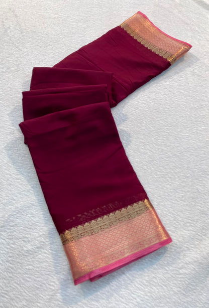 PREMIUM TRENDY SEMI MYSORE CRAPE SILK SAREES