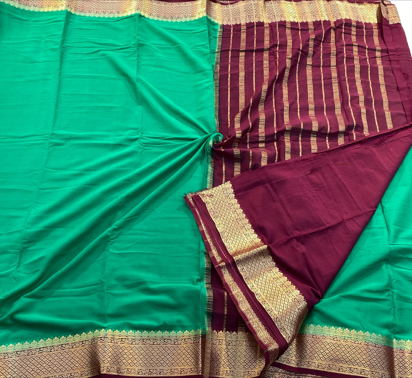 PREMIUM TRENDY SEMI MYSORE CRAPE SILK SAREES